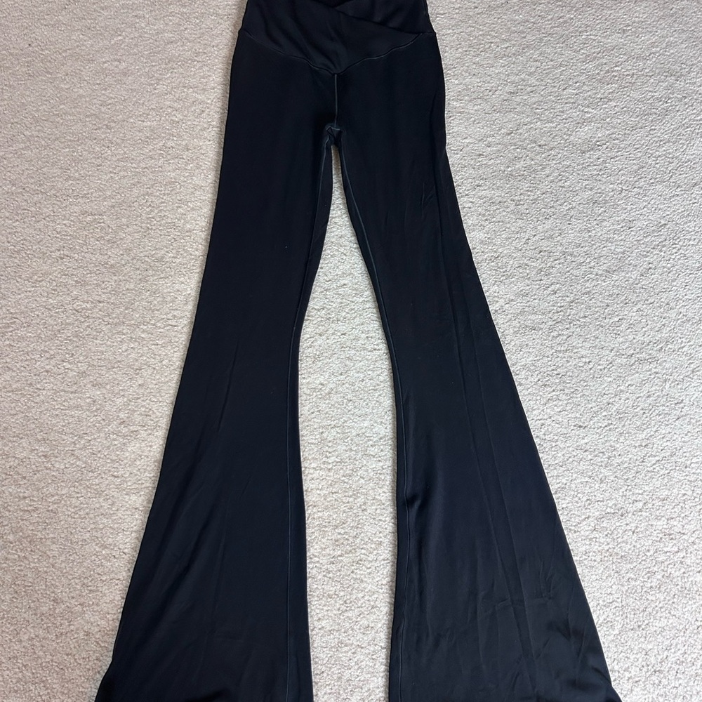 Aerie Crossover Black Flared Leggings